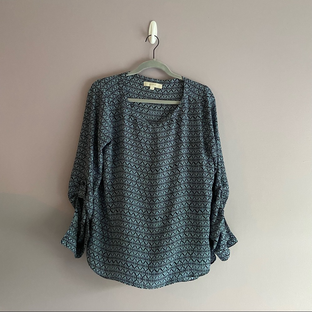 Loft Button Sleeve Top NWOT